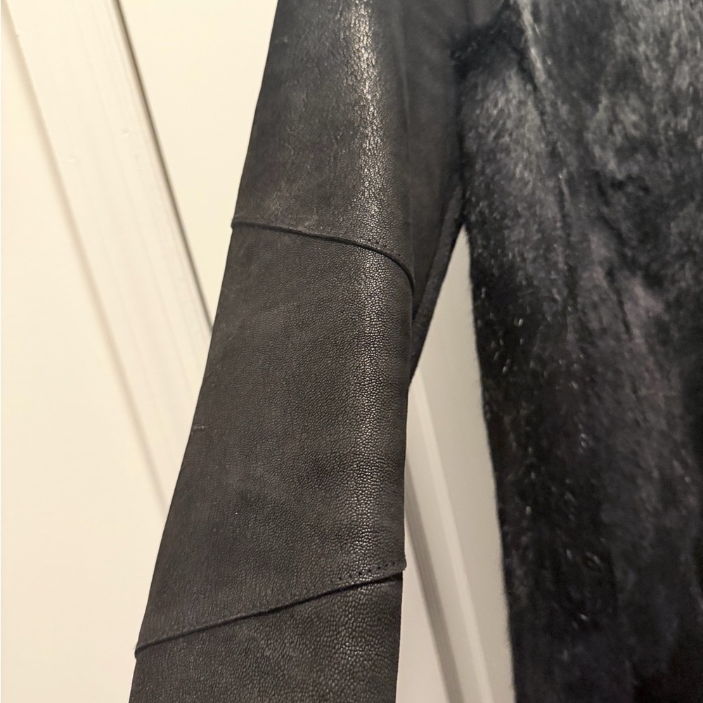 Helmut Lang Black Fur Asymmetrical Coat - Picture 9 of 10